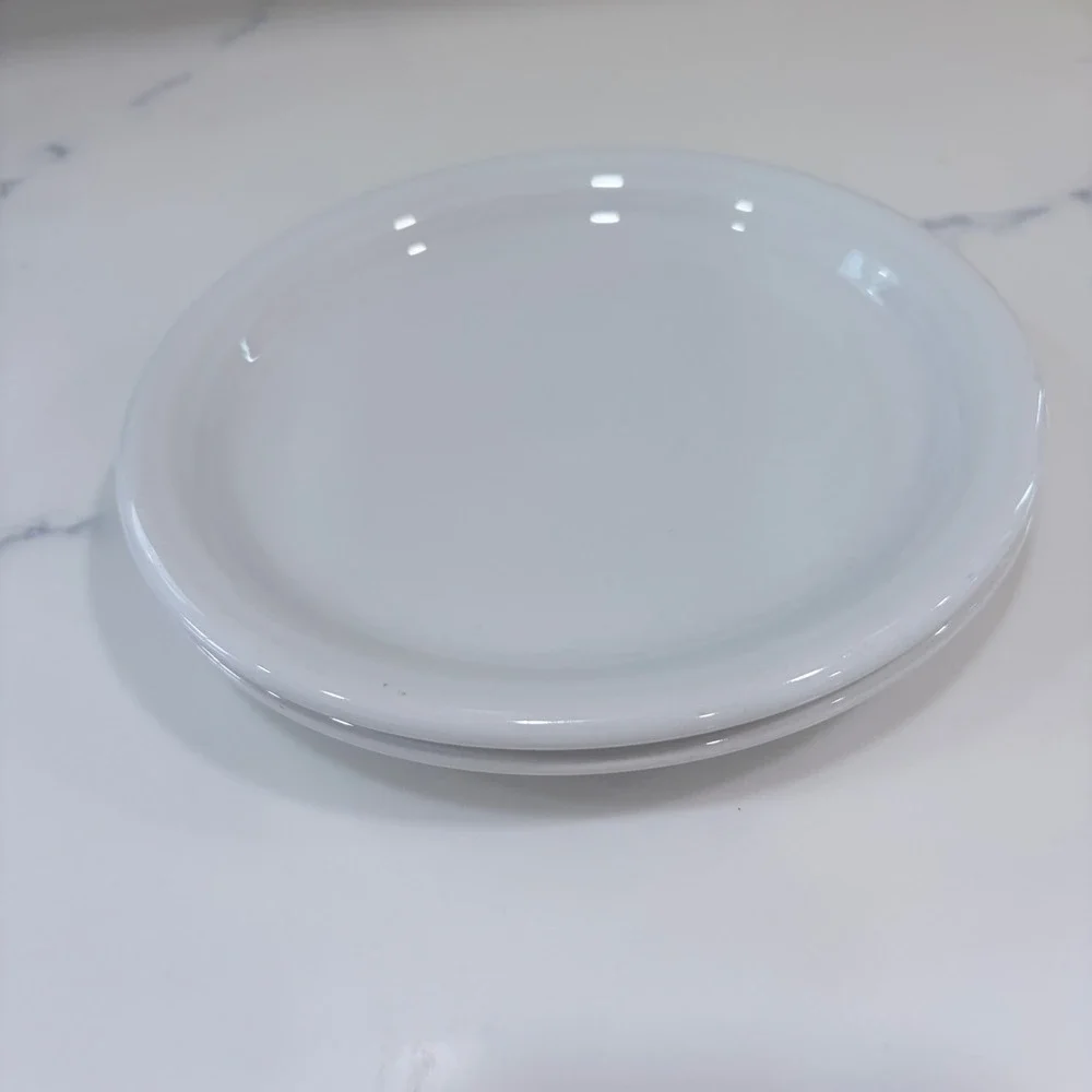 Fiesta White Bread and Butter Plates Set of 2 Homer Laughlin USA Lead Free 6in